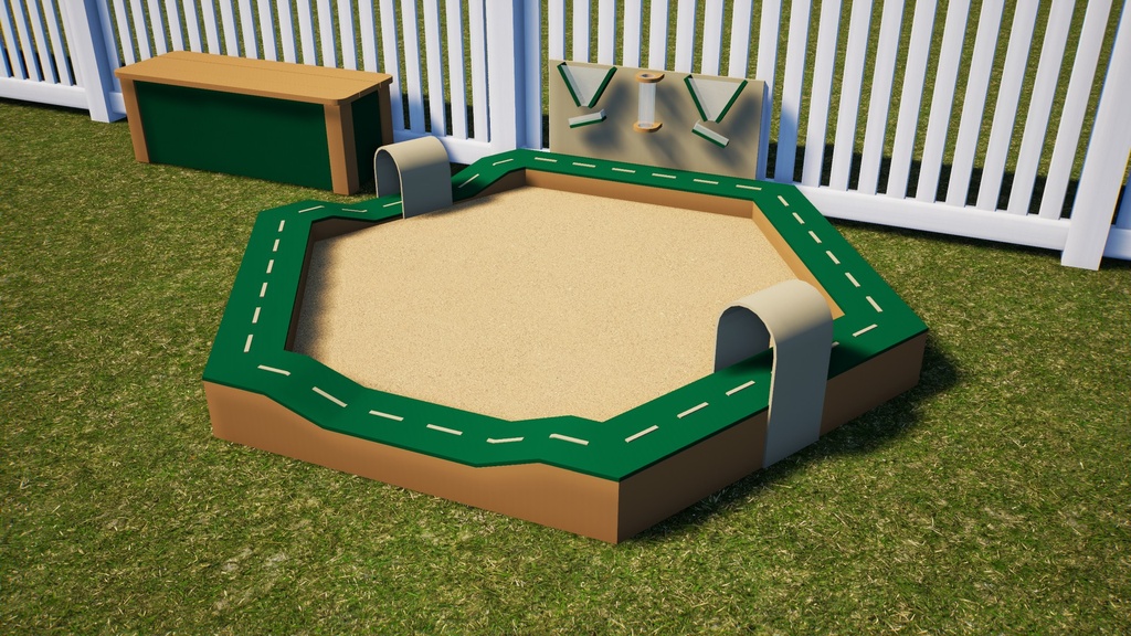 8' Hexagon Racetrack Sandbox