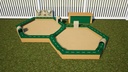 Double Hexagon Racetrack Sandbox (Blue/White/Blue, Yes, Yes, Red)