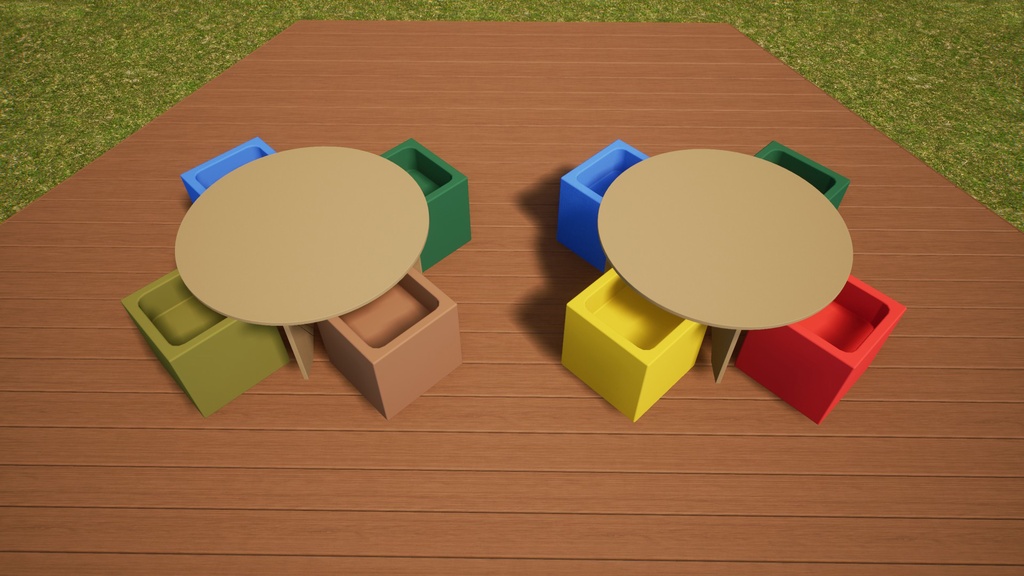 Circle HDPE Table with (4) Chairs